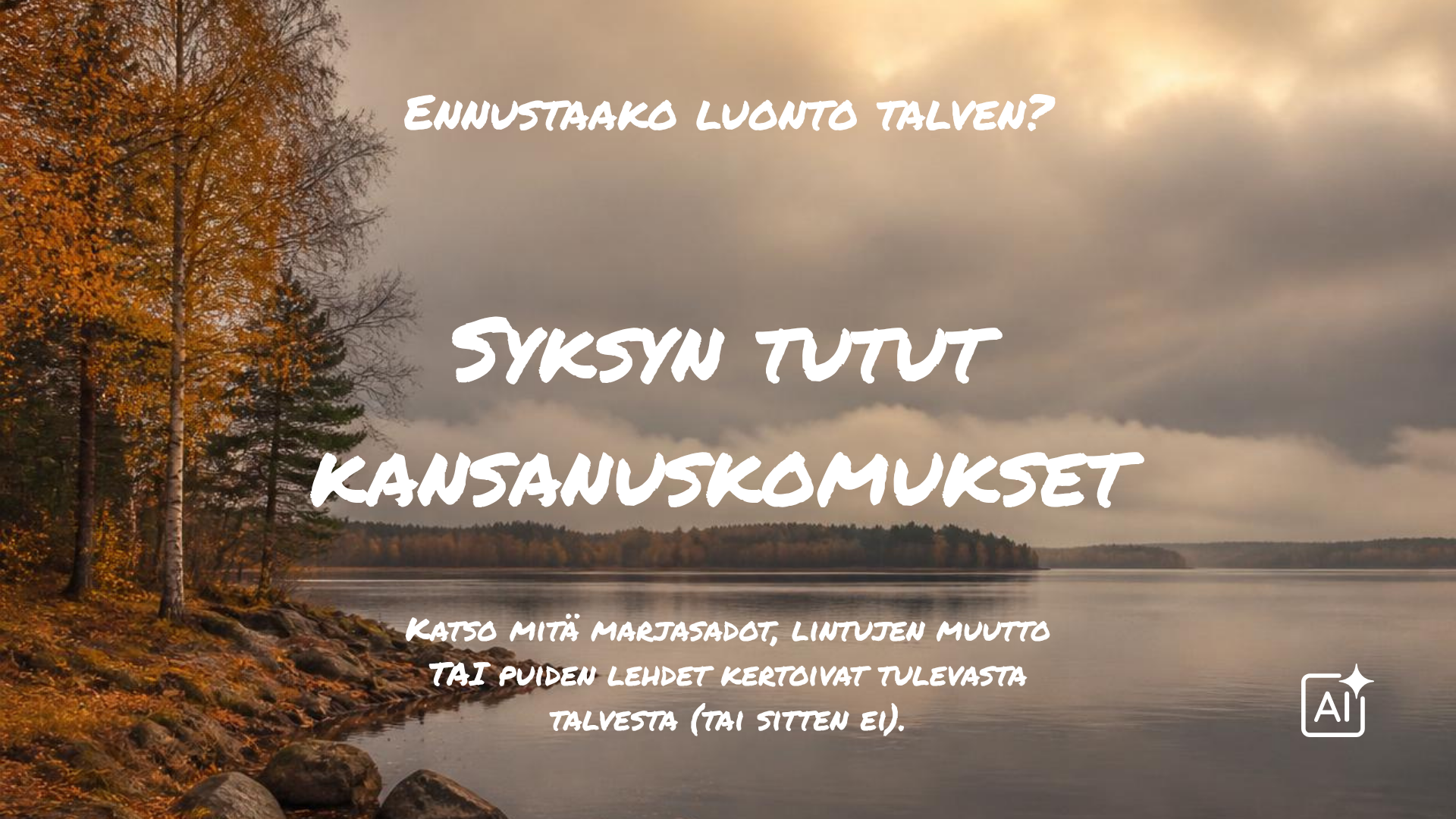 20260823 Syksyn tutut kansanuskomukset