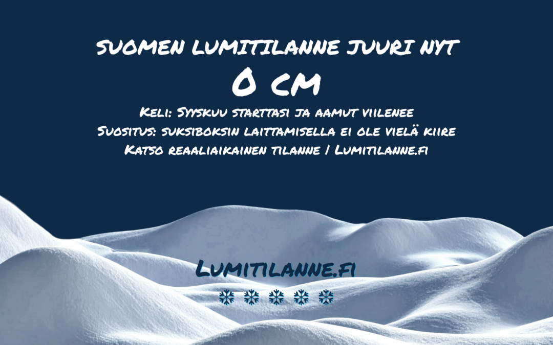 Suomen lumitilanne syyskuun alussa: 0 cm lunta